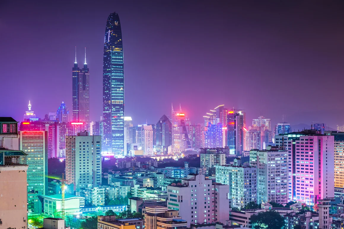 Shenzhen Skyline representing bridging East and West